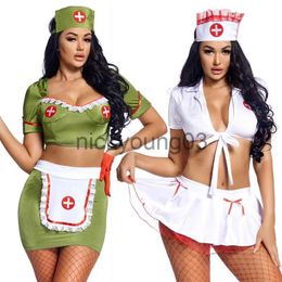 Theme Carnival Halloween Lady Head Nurse Costume Sexy Erotic Fever Top Mini Skirt Role Play Cosplay Fancy Party Dress X1010