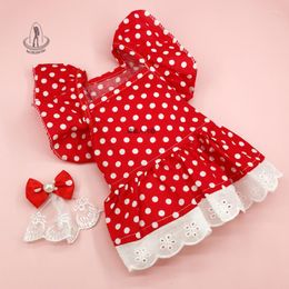 Dog Apparel Pet Princess Dress 2023 Summer Puppy Sweet Dot Skirt Cat Fashion Lace Shirt Small Soft Clothes Yorkshire Chihuahua Poodle