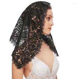 Ethnic Clothing Lace Mantilla Veil Beautiful Floral Design For Head Covering Women Girls Catholic Church Veils Chapels Short Scarf