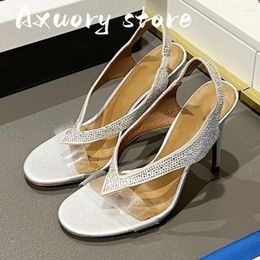 Dress Shoes Women Sandals Sexy Thin High Heels Crystal Woman Summer Bride Party Rhinestone Dinner