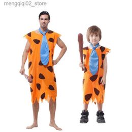 Theme Costume Umorden Purim Carnival Party Halloween Comes Primitive Savages Flintstones Come Men Stone Age Boy Cosplay for Adult Kids Q231010