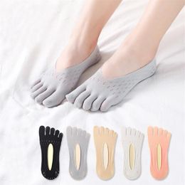 Socks & Hosiery Fashion Summer Thin Toe Sock Slippers Women Lady Invisible Silicone Anti-skid Five Finger Calsetines De Mujer2457