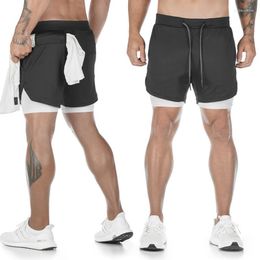Running Shorts Men 2 In 1 Sport And Fitness Summer Soccer Training Workout Gym Tight Sweatpants Outfit