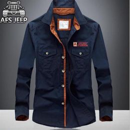 AFS Jeep Long Sleeve Shirt Male Winter Big Size Men's Cotton Shirt Solid Colour Plus Cashmere Coat Shirt plus si233S