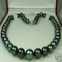 8-9MM TAHITIAN NATURAL BLACK PEARL NECKLACE196a