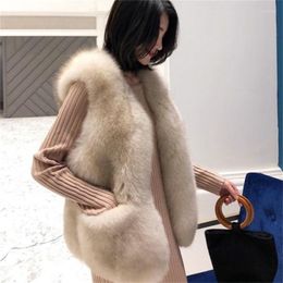 Women's Vests 2023 Autumn Winter Fashion Comfortable Versatile Faux Fur Vest Coat Leisure Loose Female Tank Top Jacket