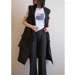 Women's Trench Coats Temperament Windbreaker Proportion Designer/silk Elastic Thick Material Long Vest