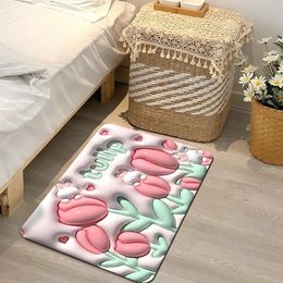 Carpets New 3D Visual Bath Mat Kawaii Non-slip Rug for Bathroom Cartoon Entrance Doormat Three-dimensional Floor Home Decor Tapis 231010