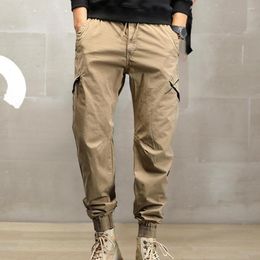 Men's Pants Mens Cargo Elastic Waist Drawstring Pockets Ankle-banded Loose Soft Mid Breathable Long Harem Trousers