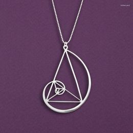 Pendant Necklaces Wholesale Golden Spiral With Triangle Necklace Fibonacci Ratio Free Ship 12pcs/lot