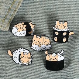 Cartoon Blanket Cat Model Collar Brooches Cute Animal Cup Alloy Paint Pins For Unisex Cowboy Backpack Skirt Anti Light Buckle Badg3099