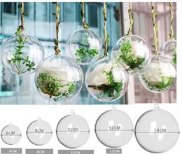 Christmas Decorations 10 balls 6/8/10/12/14cm Transparent Open Plastic Christmas Decorations Ball Clear Bauble Ornament Gift Present Box Decoration 231009