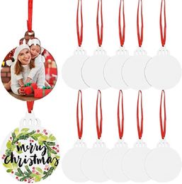 Christmas Decorations 20pcs Christmas tree decorations light bulb pendant wooden DIY pattern Christmas small tag sublimation MDF product orname 231010