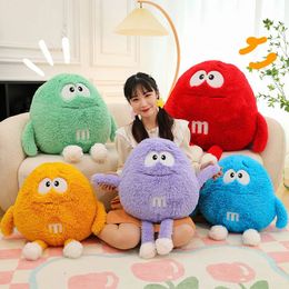 Plush Dolls M ms Kawaii Cute Room Decoration Toys Bean Chocolate Candy Stuffed Animal Plushies Doll Home Pillows Gift 231009