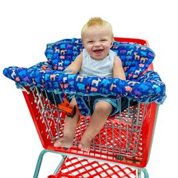 Shopping Cart Covers Universal Baby Kids 2-IN-1 Shopping Cart Cover HighChair Cover For Toddler Cover Restaurant Highchair Dinosaurs er 231010