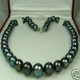 8-9MM TAHITIAN NATURAL BLACK PEARL NECKLACE305a