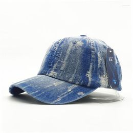 Ball Caps Solid Adjustable Denim Sports Hat Women Ripped Distressed Baseball Cap Men Vintage Cotton Trucker Hats Gorros