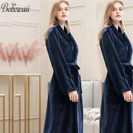 Nightgown For Women Sleepwear Flannel Long Female Home Robe Plush Soft Warm Bathrobes Housecoat Peignoir Women's263J