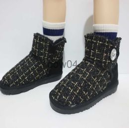 Boots Infant Baby Kid Australia Designer boots Paris Tweed Suede Mini Boot Boys Girls Toddler Fur Wool Shearling Lined Winter Snow Booties Rhinestone Button Ankle Sh