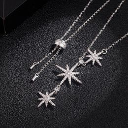 Unique Brand New Top Sell Luxury Jewelry Real 925 Sterling Silver Pave White Sapphire CZ Diamond Hexameron Pendant Women Clavicle 326g