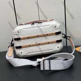 12A All-New Mirror Quality Designer Small Camera Trunk Bag 25cm Genuine Leather Messenger Bags Luxurys Handle Handbags White Purse Crossbody Shoulder Strap Box Bag