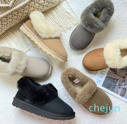 sheepskin wool all-in-one snow boots one foot of cotton female winter boot