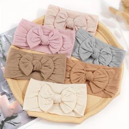 Hair Accessories 5 Colors Super Stretchy Soft Knot Baby Girl Headbands With Bows Head Wrap For Born Girls Infant Toddlers Kids