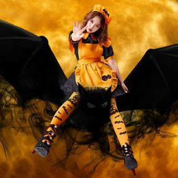 Theme Costume Halloween Vampire Pumpkin Cosplay Costumes Lolita Maid Magic Witch Costume Pumpkin Lantern Dress Set Halloween Costume for Women x1010