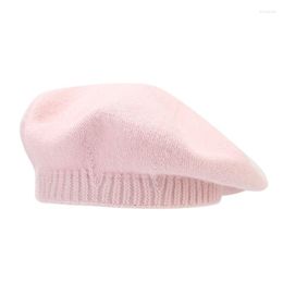 Berets 2023 Solid Cotton Warm Buckle Beret Painter Hat Octagonal Women And Girl 11