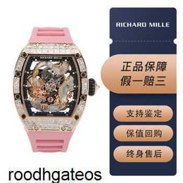 Luxurious Mechanical Watch Richardmill Other Watches Sports Richardmill RM5703 Original Diamond Rose Gold Crystal Dragon Limited Edition Leisure Sports Mac HB5R