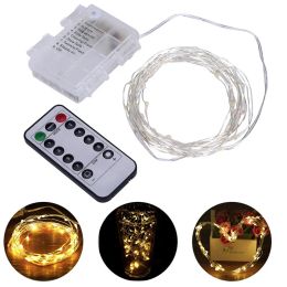 5M 10M LED String Lights 8 Modes Remote Control Flexible Wire Waterproof led lights for Christmas Holiday Party wedding Decorate LL