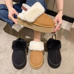 Designer australian slippers disquette funkette womens mini platform boot tazz tasman fur slides winter ladies home warm slip-on shoes