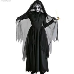 Theme Costume Scary Cosplay Comes Witch Ghost Zombie Vampire Halloween Carnival Come Ghost Medieval Hooded Cloak Day of The Dead Come Q231010