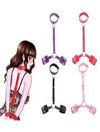 Massage Backhand tied Bdsm Bondage Restraint with Collar and Handcuffs Slave Fetish Bondage Gear Erotic Sex Toys For Couples Adult1090529