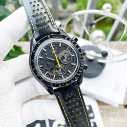 Wristwatches High Quality Domineering Fashion Business Multifunctional Men's Quartz Watch 316 Fine Steel 3 Small Dial Cowhide Strap OMG