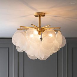 Chandeliers Deluxe Living Room Modern LED Frosted Glass Piece Pendant Lamp For Bedroom Diamond Glasses Luster Lighting Luminaire