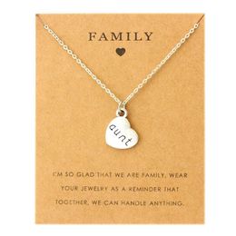 Aunt Sister Uncle Pendants Chain Necklaces Grandma Grandpa Family Mom Daughter Dad Father Brother Son Fashion Jewelry Love Gift252i