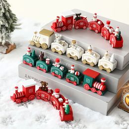 Christmas Decorations Wooden Train Christmas Ornament Merry Christmas Decoration For Home Table Xmas Gifts Noel Natal Navidad Happy Year 231009