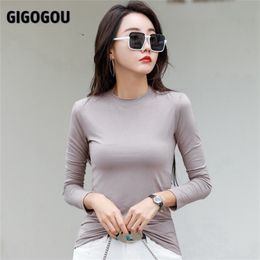 Women's Sweaters GIGOGOU S-3XL Women Basic Sweater 95% Cotton Pullover Top Tee Shirt CHIC Long Sleeve Female Jumper Slim Fit T Shirts 231005