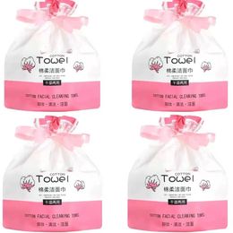 Tissue 4 Rollers 200 Sheets Disposable Face Towel Cotton Tissues Makeup Remover Wipes Dry Wet Skincare Paper Tissue Washcloth 231007