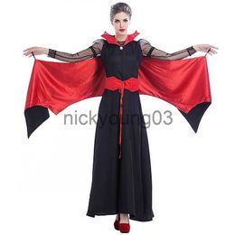 Theme Costume Lady Carnival Halloween Bat Vampire Queen Costume Gothic Long Classic Wing Playsuit Cosplay Fancy Party Dress x1010