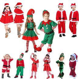 Girl's Dresses Kids Christmas Santa Claus Costume Children Dress Up Clothes With Hat Baby Girl Cosplay Tutu Red Dresses Carnival Party Gift 231010