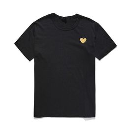 Love Hearts T-shirt Peach Heart Men Women Round Neck Cotton Short-sleeved Solid Color Embroidery Heart Lovers Tee Top Hip Hop Shir304f