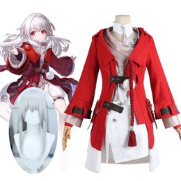 Clara Cosplay Honkai Star Rail Clara Cosplay Costume Red Uniform Clothes Wig Suit Halloween Party Costumes for Womencosplay