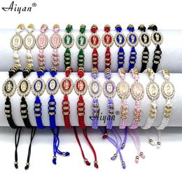 Charm Bracelets 12 Virgin Mary And Saint Jude Eyes Flat Drilled As Gifts And Prayer Have Exorcism Protection Function Many Color 231009