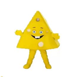 Halloween High quality Triangle Cheese Mascot Costume Set Role-playing Party Game Dress Costume Christmas Easter Adult Size Carnival Advertising Theme Clothing