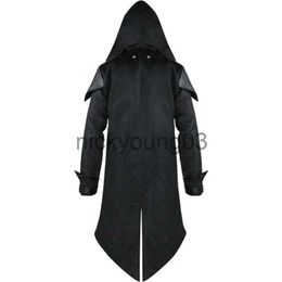 Theme Costume Assassin Cosplay Mediaeval Man Streetwear Hooded Jackets Costumes Sets Unisex Halloween Dress Up Outfits Party Gothic Armour x1010 x1011