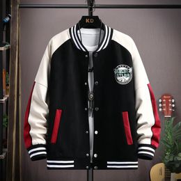 Mens Jackets Varsity Suede Jacket Unisex Bomber Uniform Hip Hop Printed Pattern On The Back Baseball Fashion Coat 231009