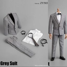 Military Figures In Stock 1/6 Scale Male Figure Accessory ZY5038 Man Grey Suit Set Model Clothes Accessories Model for 12 inches Action Figure 231009