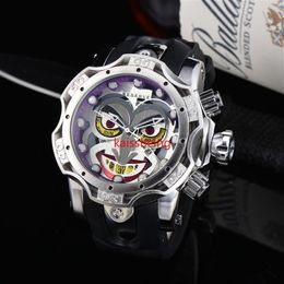 ksa Luxury Brand Undefeated Reserve Venom DC Comics Joker Rubber Strap 52mm Men Quartz Watch Reloj Hombres314f258M